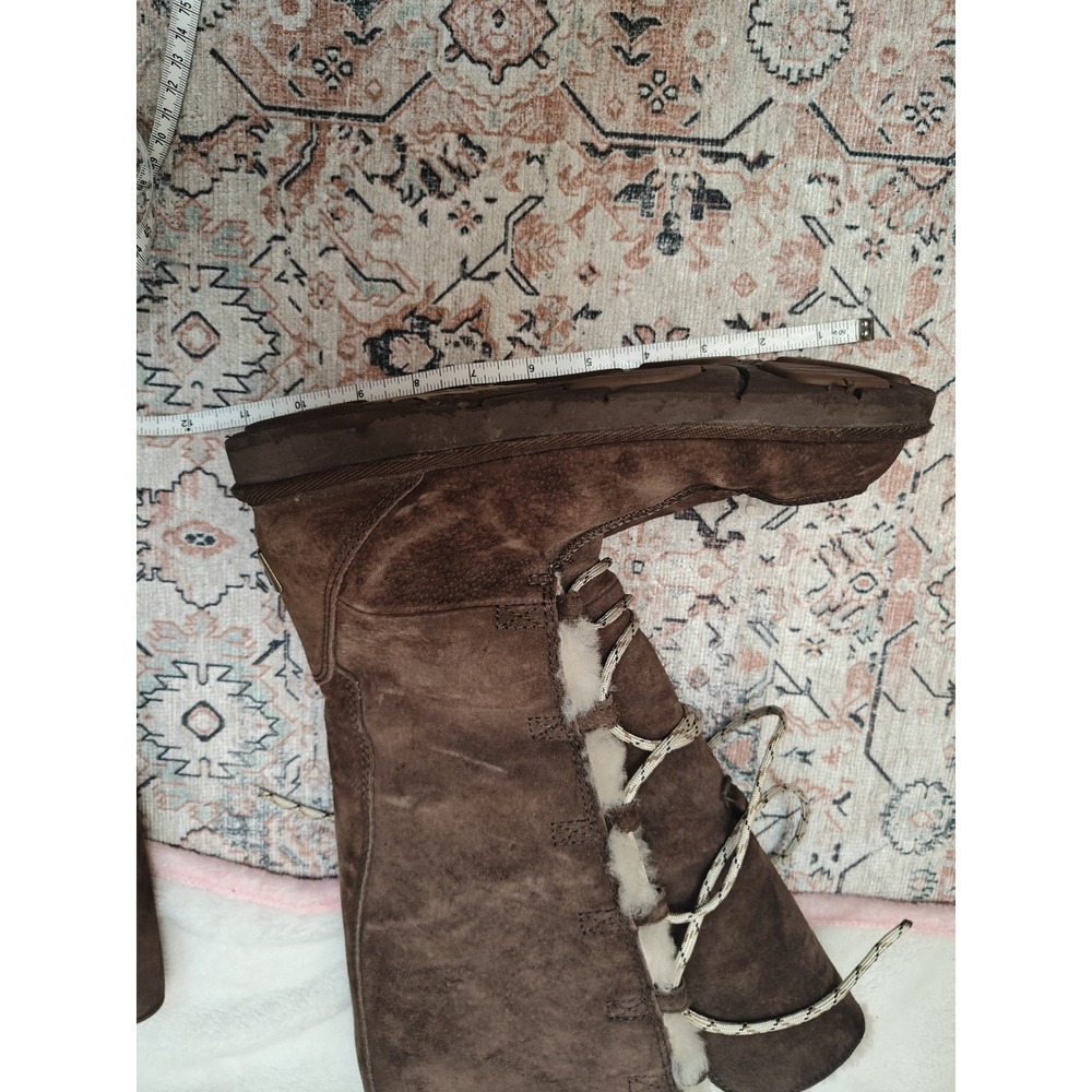 UGG Uptown II 5190 Tall Snow Boots Brown Suede Sheepskin Lined Women's Size 7 - Picture 11 of 11